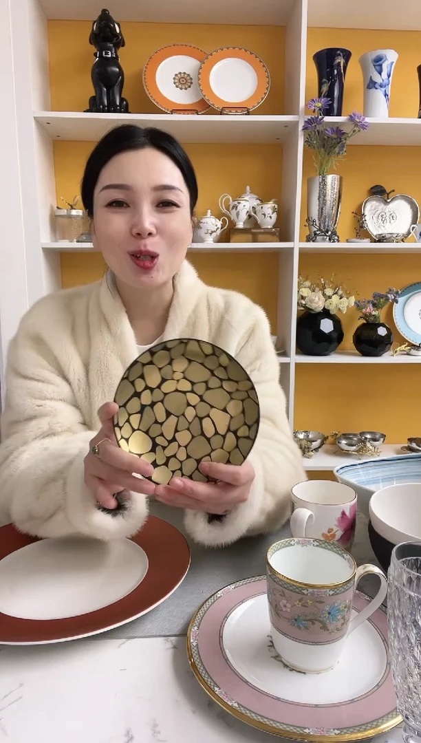 RAK 波点 金色 圆盘15cm 微微瑕