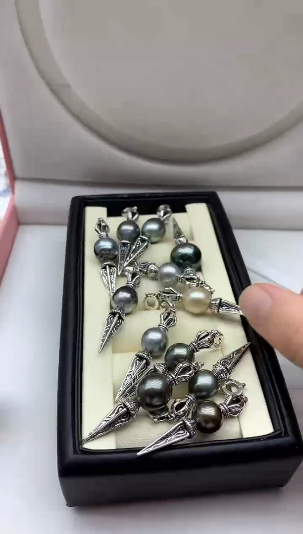 银S925镶嵌吊坠(不含链)海水珍珠多样性发其一非无暇