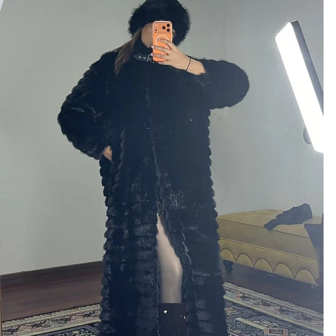 千金风秋冬老钱风冬季毛领长款时尚