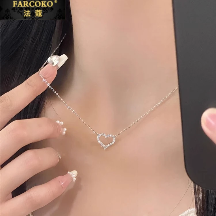 FARCOKO/法蔻 吊坠925银 爱心项链女轻奢小众双12礼物送女友