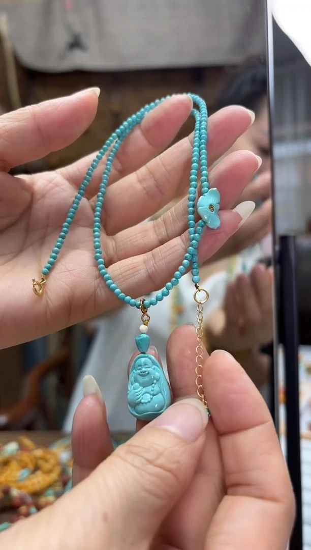 绿松石未镶嵌颈饰发一件设计款