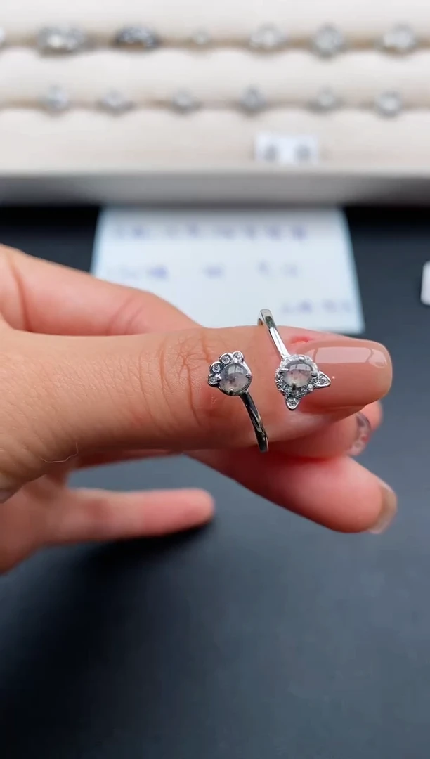 银S925镶嵌戒指翡翠111111111+6