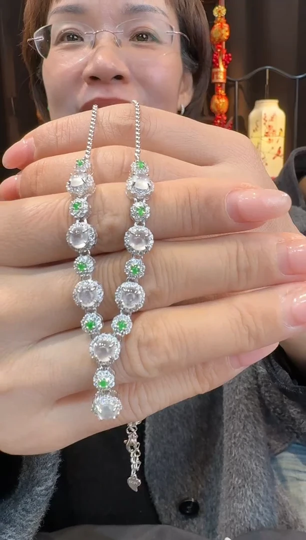 【闪购商品】翡翠套链银S925镶嵌套链