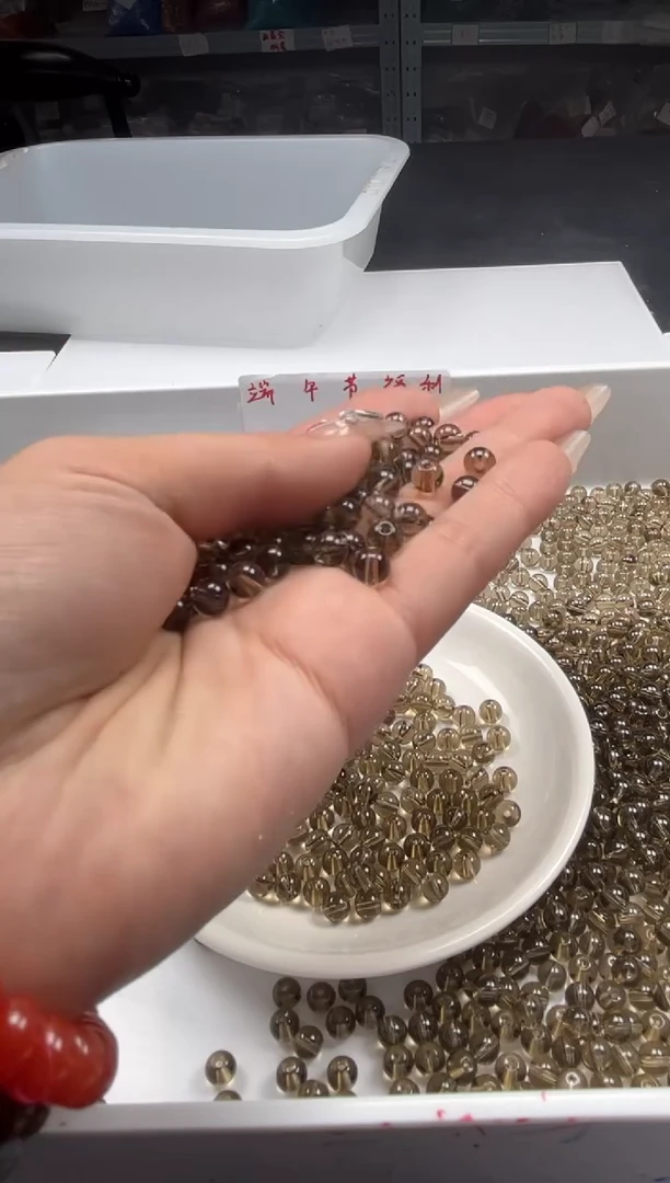 未镶嵌颈饰水晶w209茶水晶6mm*50颗