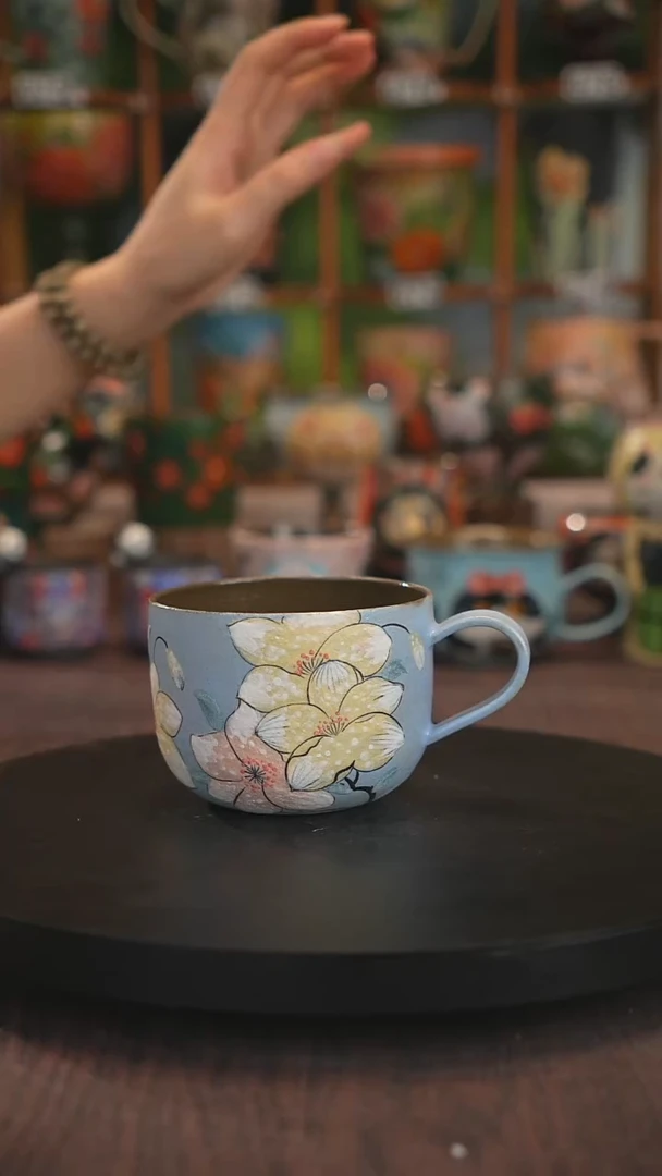 紫砂油画手绘釉下彩