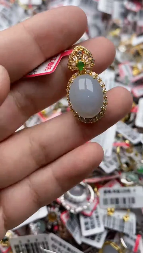 【闪购商品】翡翠戒指银S925镶嵌66666---8