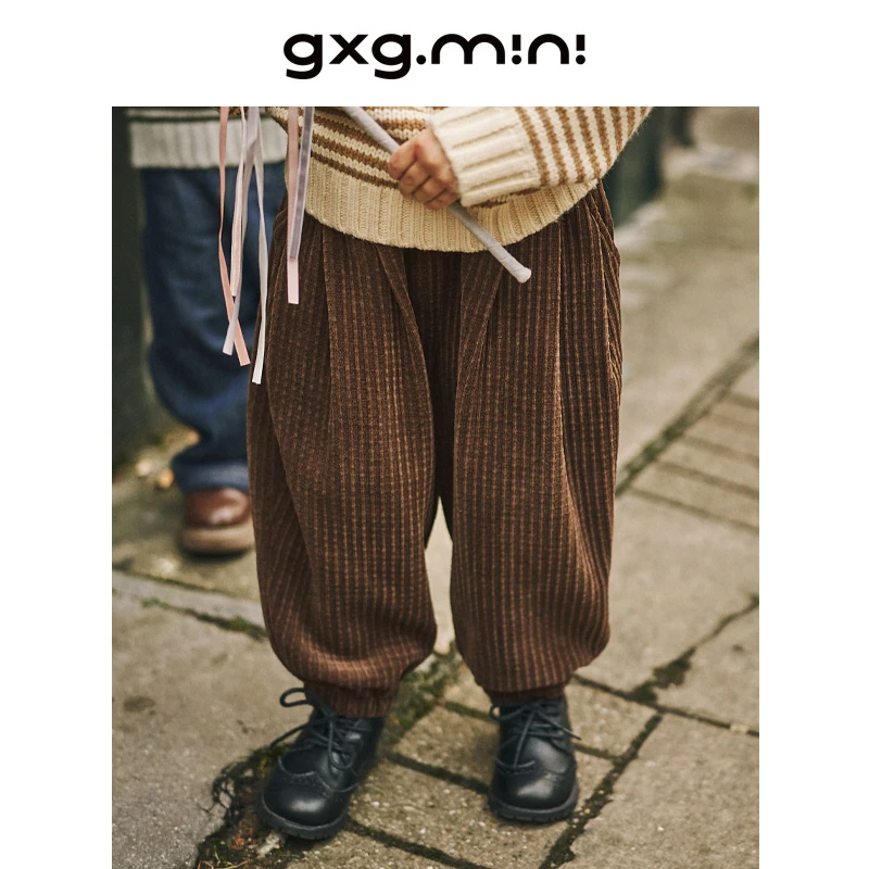 gxgmini童装小童裤子春秋新款灯芯绒束脚长裤儿童休闲裤外穿洋气
