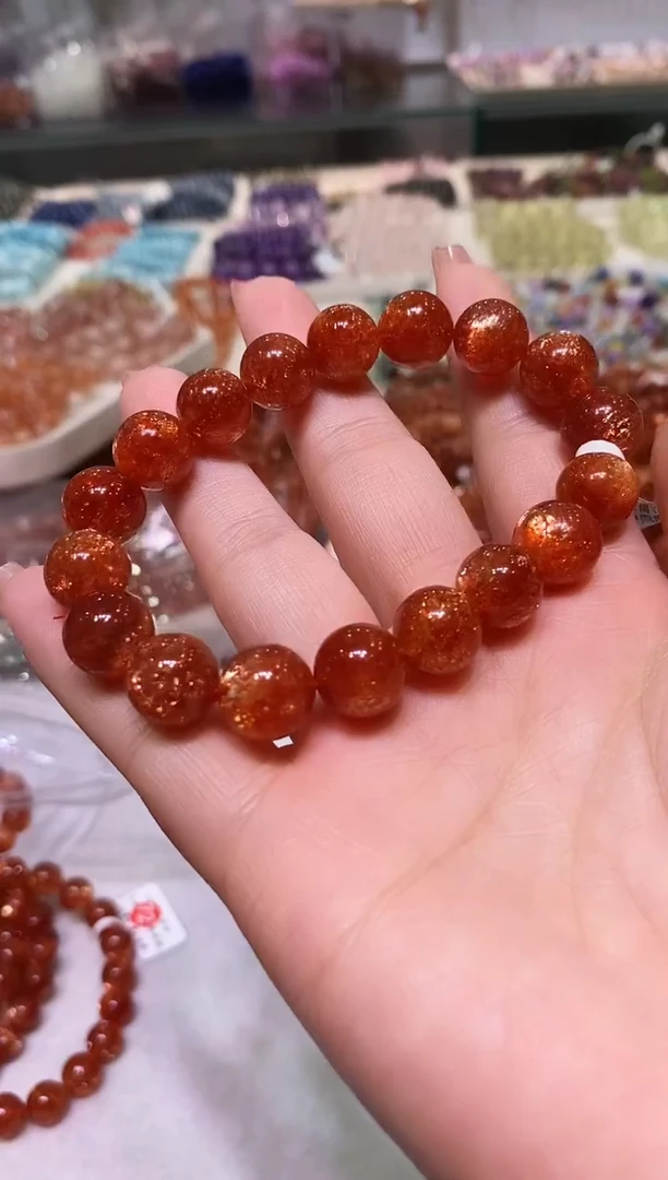 未镶嵌手链长石多样性发其一金太阳12mm左右