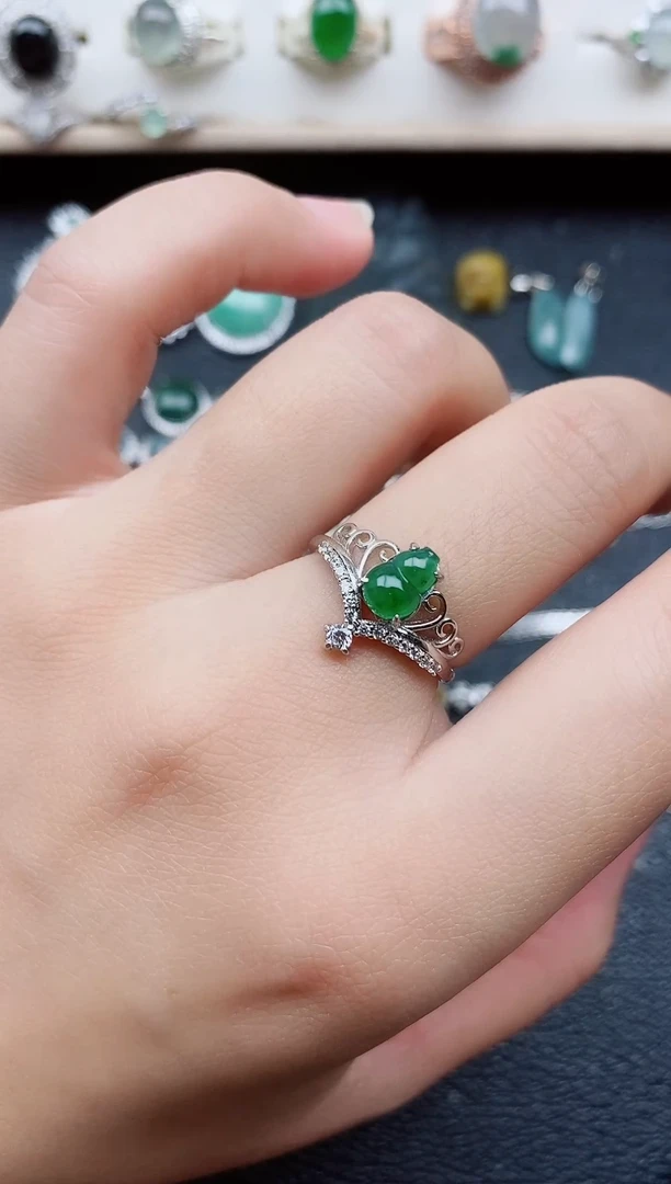 【闪购商品】翡翠戒指银S925镶嵌11111