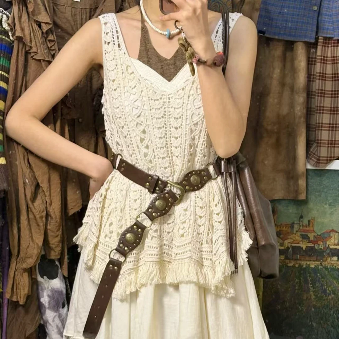 复古镂空防晒罩衫夏季宽松慵懒风休针织衫外搭上衣女百搭vintage