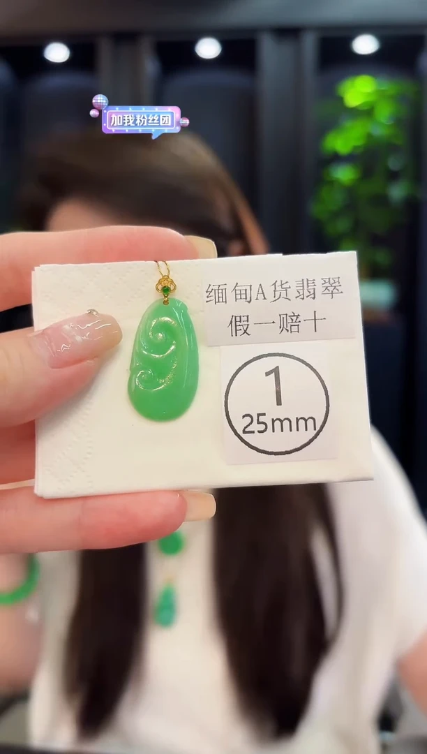 翡翠18K金镶嵌颈饰 缅料A货/支持复检/一件