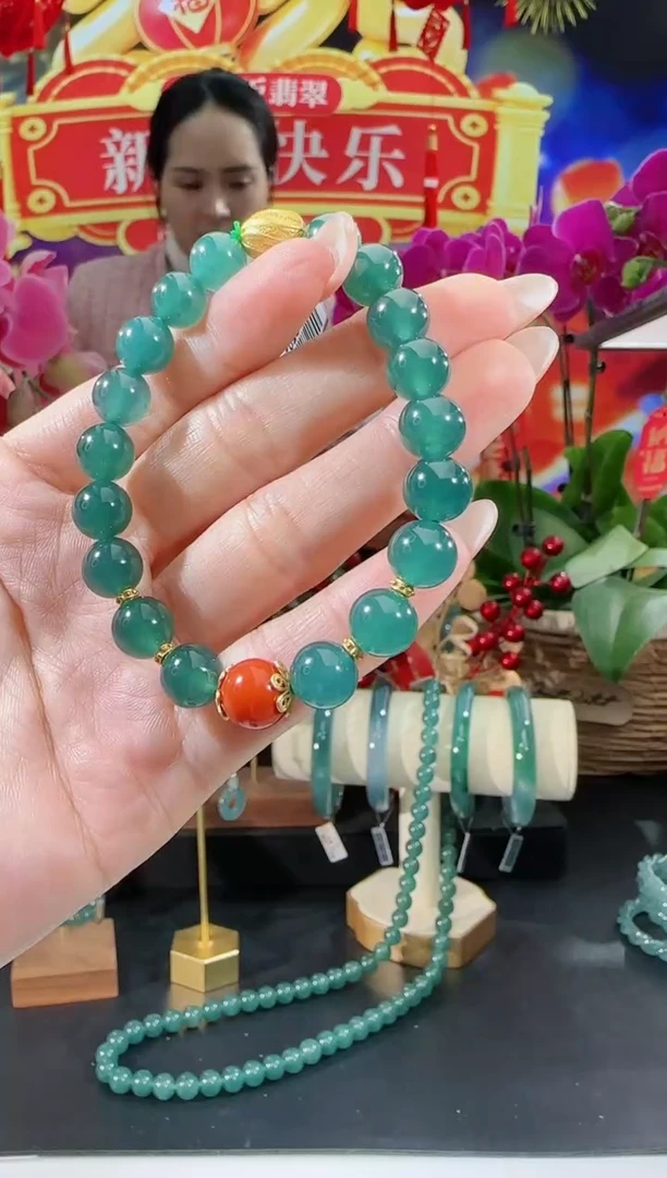【闪购商品】翡翠手链银S925镶嵌手串多样性发一