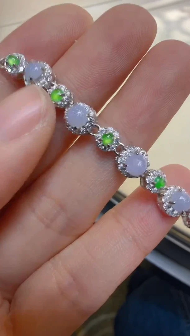银S925镶嵌手链翡翠多样性团购发一件