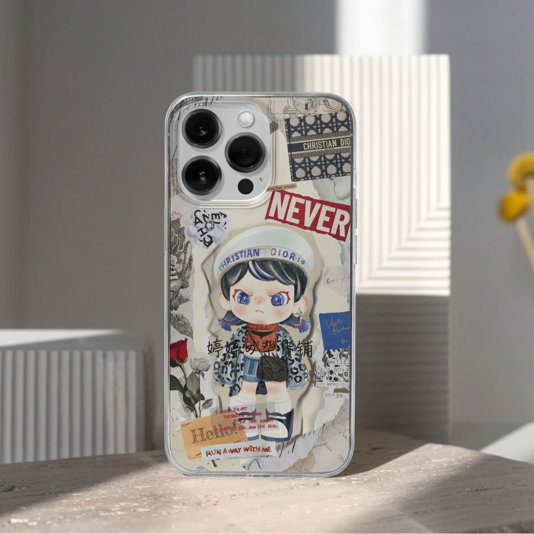 【为壳婷留】新款表姐时尚豹纹模内注塑imd创意防摔按键全包手机壳