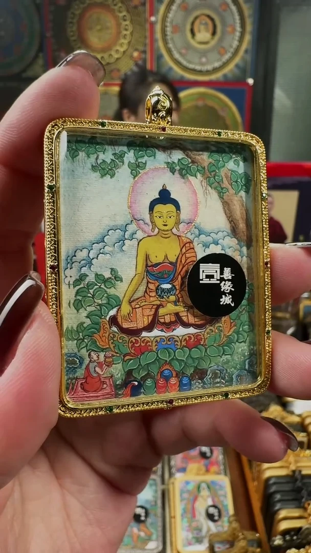 吊坠 壹善缘城手绘唐卡释迦