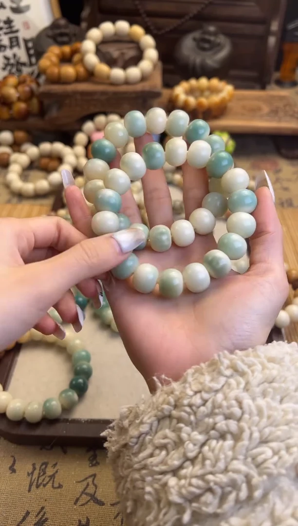 【闪购商品】菩提根/象牙果手串卡15.5蓝算盘珠手串直播间选