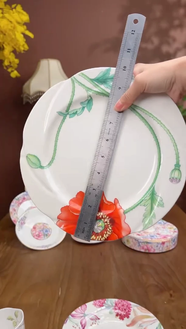 【闪购商品】瓦当虞美人10英寸平盘1个