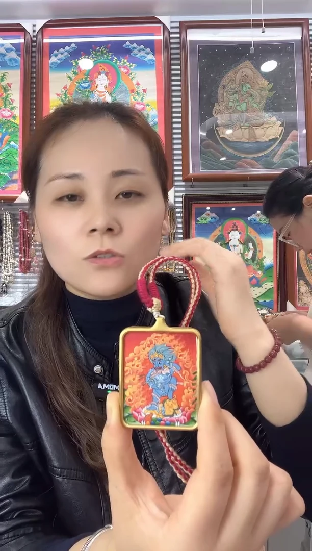 吊坠非*&纯手绘唐卡 大黑老师