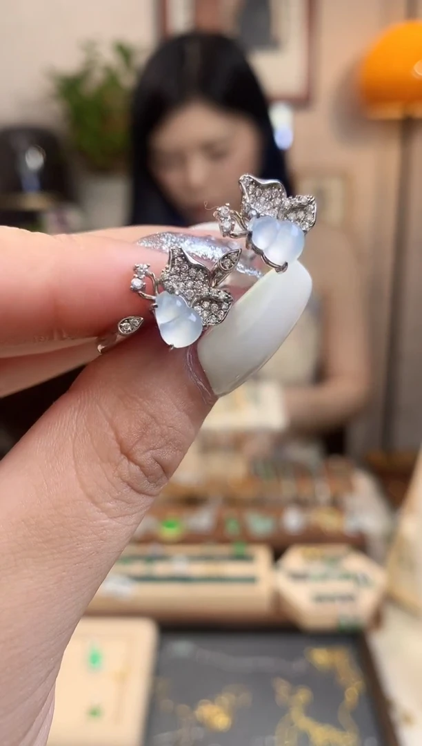 翡翠戒指银S925镶嵌【挽石珠宝】葫芦多样性发货