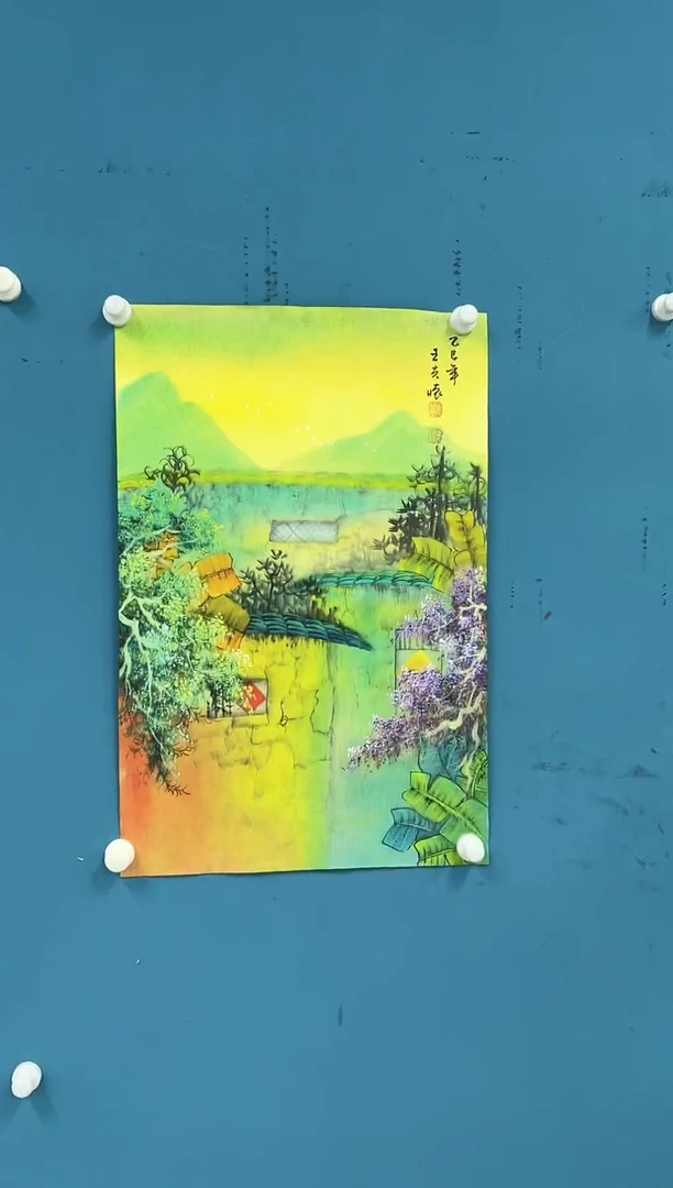【闪购商品】国画3.7-王夫怀-四尺三开山水67