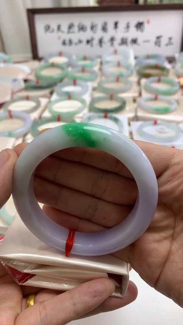 未镶嵌手镯翡翠浓紫辣色56