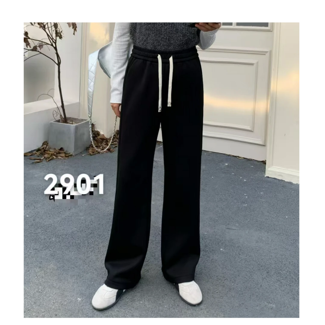 冬季加绒加厚窄版筒裤2901