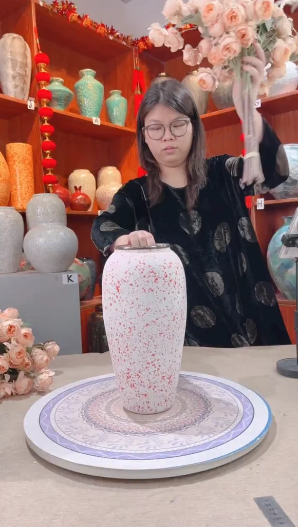 【闪购商品】瓶 陶瓷花瓶无花 樱花粉 大号