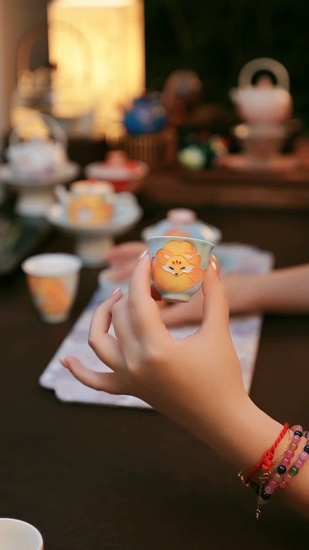 陶瓷茶具小狐狸小杯