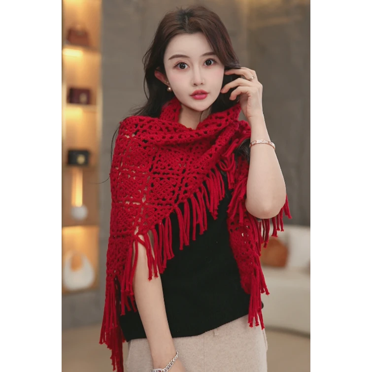 ZHANGLIXI 女士秋冬百搭时尚保暖新款日常轻奢羊绒披肩 QH-YRPJ