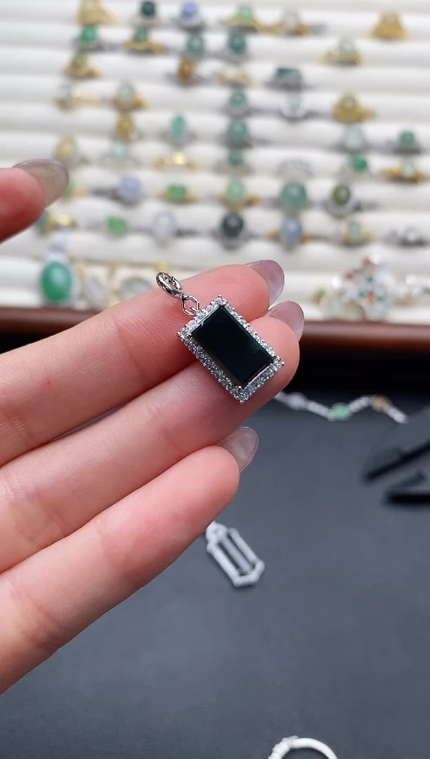 银S925镶嵌戒指翡翠3333333+8