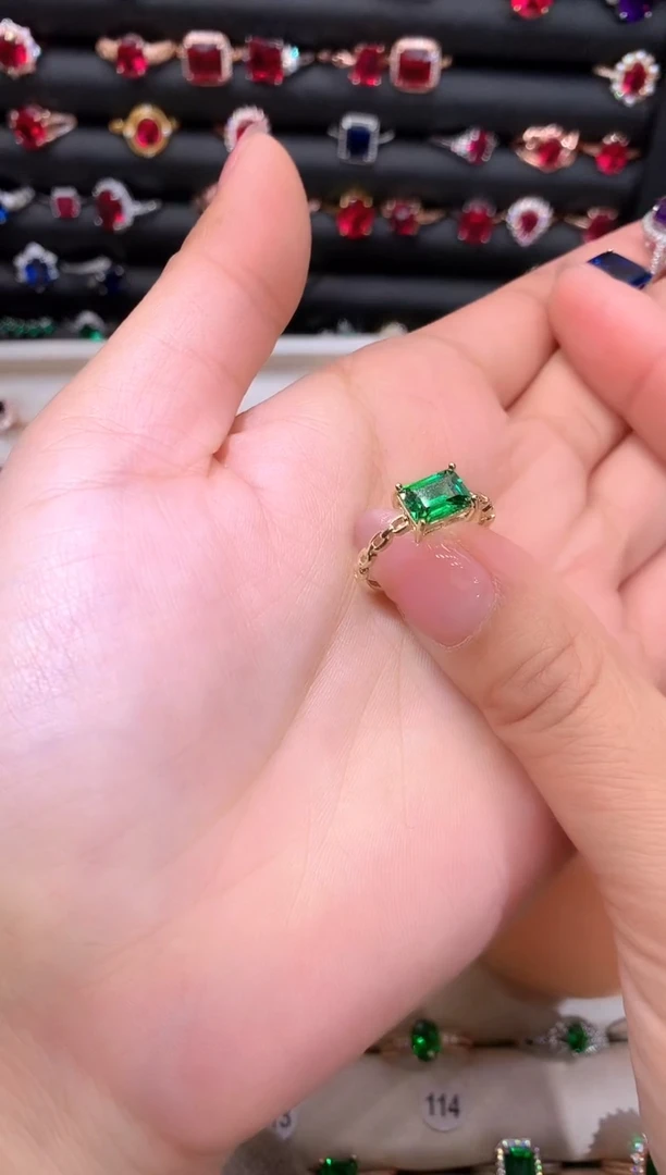 【闪购商品】透辉石戒指银S925镶嵌68