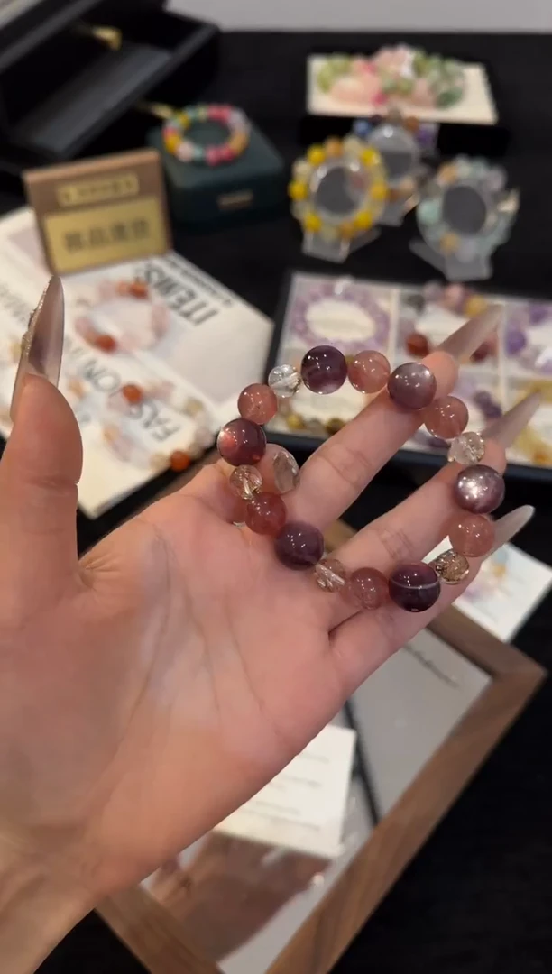 合金手链水晶草莓晶多宝手链x3322