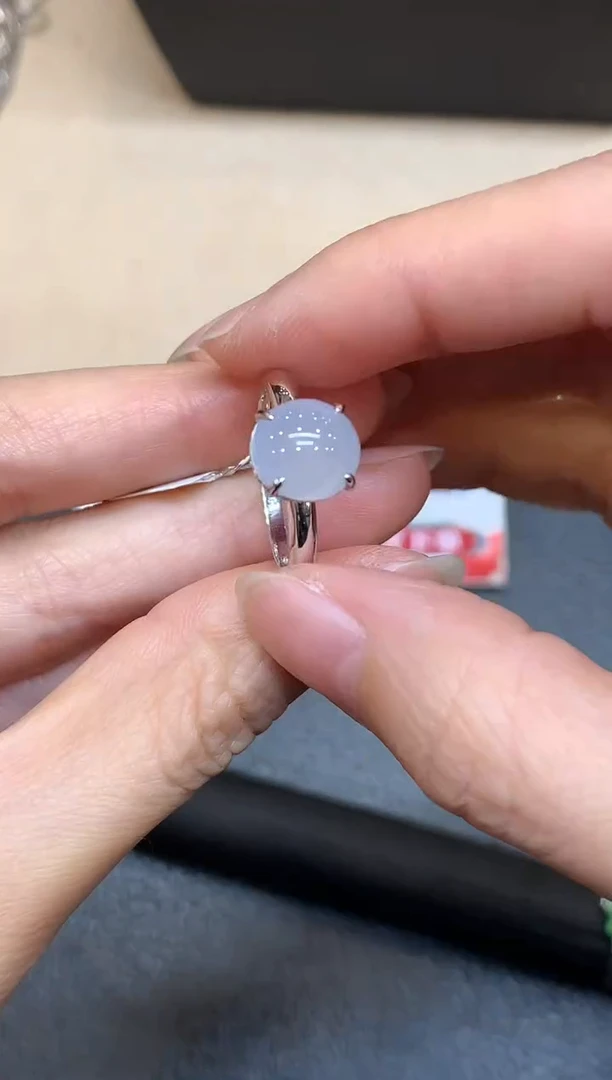 18K金镶嵌戒指翡翠12【无鉴赏期】蛋面【无服务费