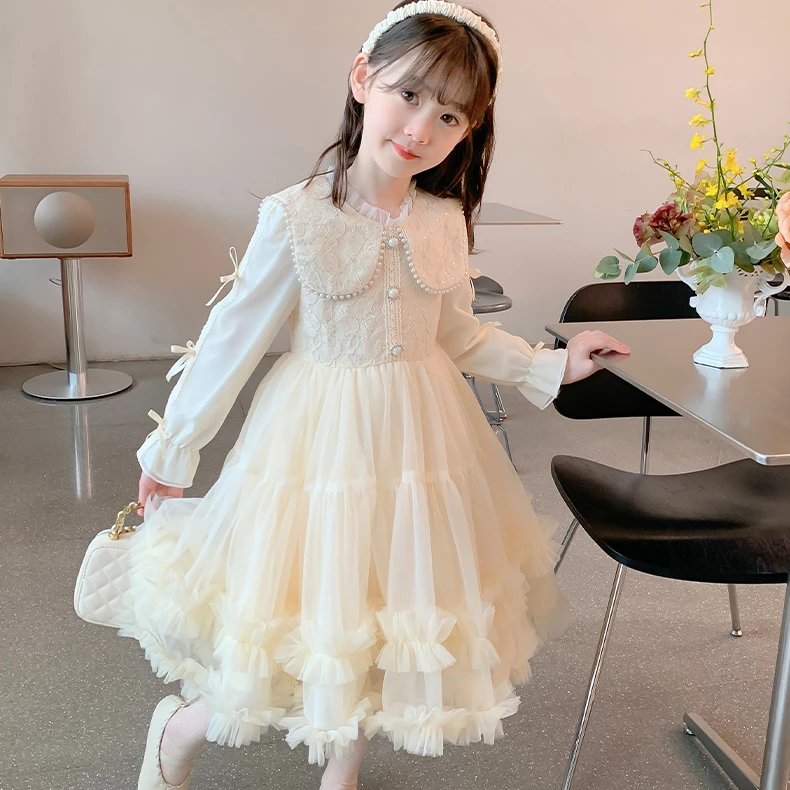 儿童公主裙春秋女孩洋气生日春装2025新款秋冬裙子女童连衣裙春季