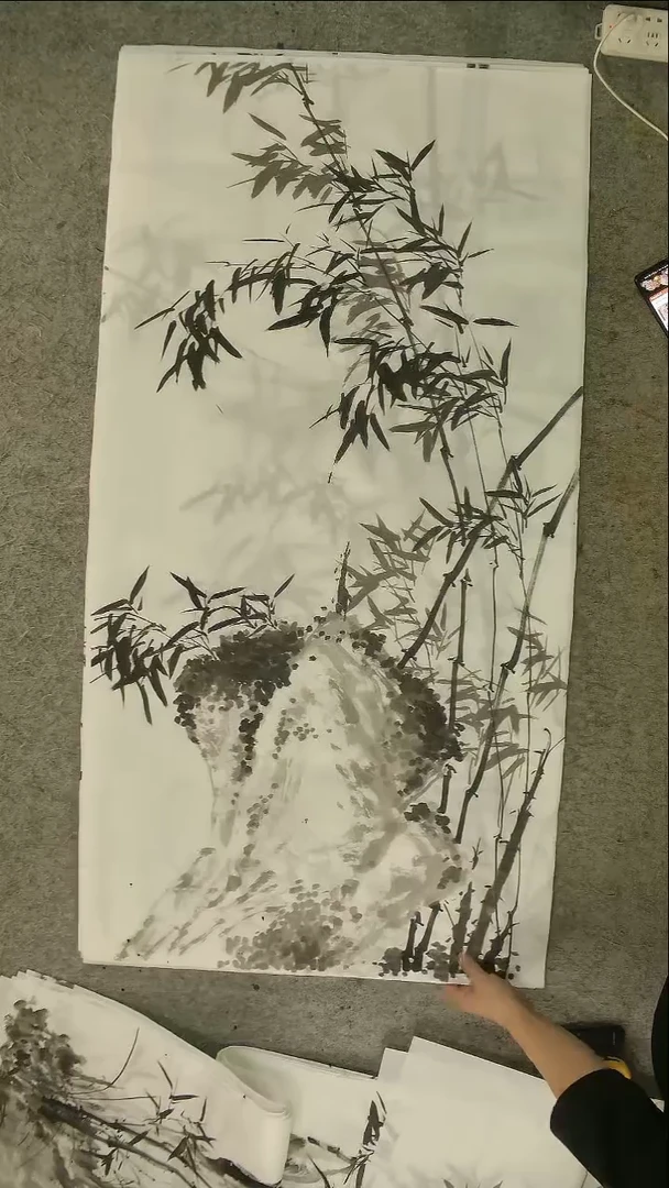 国画四尺整张  墨竹