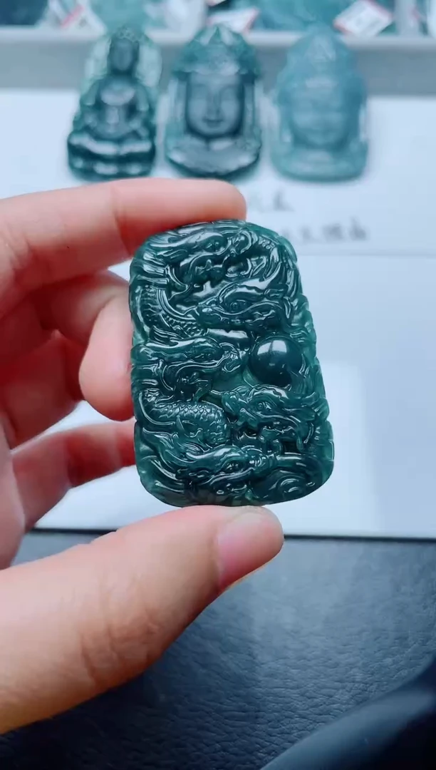 颈饰未镶嵌翡翠多样性发货随机发货-绿九龙牌