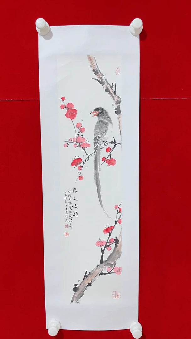 国画国画Y-王克老师绘画作品-1平尺花鸟（带中国画学会证书）
