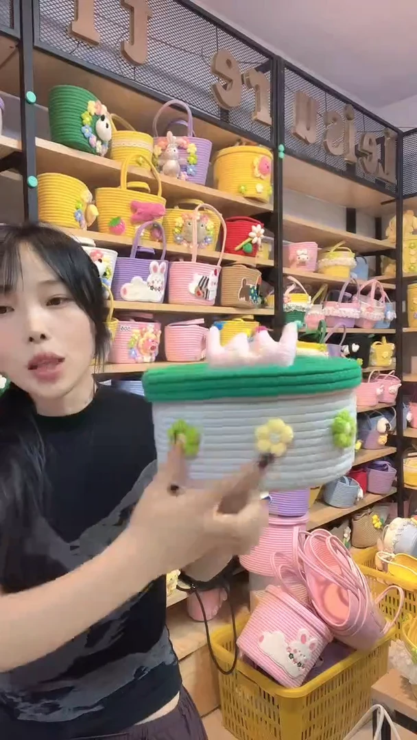 加大款原创手工棉绳篮子