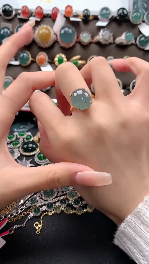 【闪购商品】翡翠戒指银S925镶嵌3213123