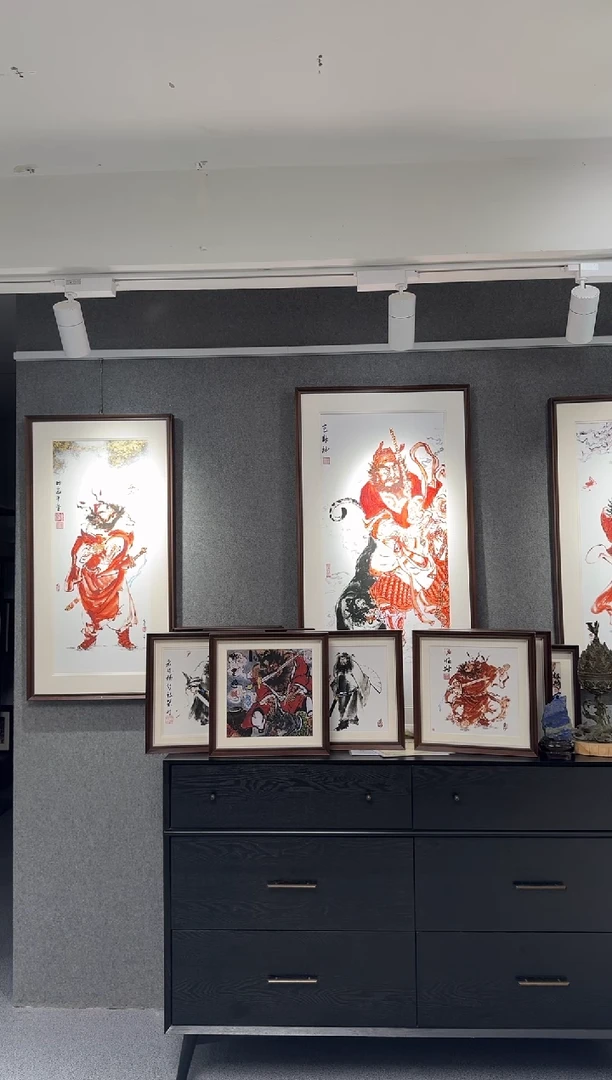 国画梁*刚牛百川老师手绘37*37，6幅
