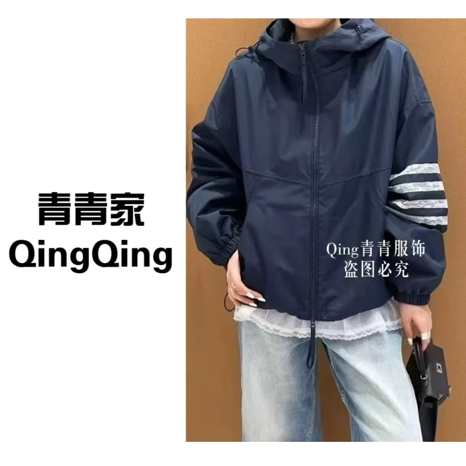 青青家 夏季新款时尚百搭立领超薄风衣外套-2557