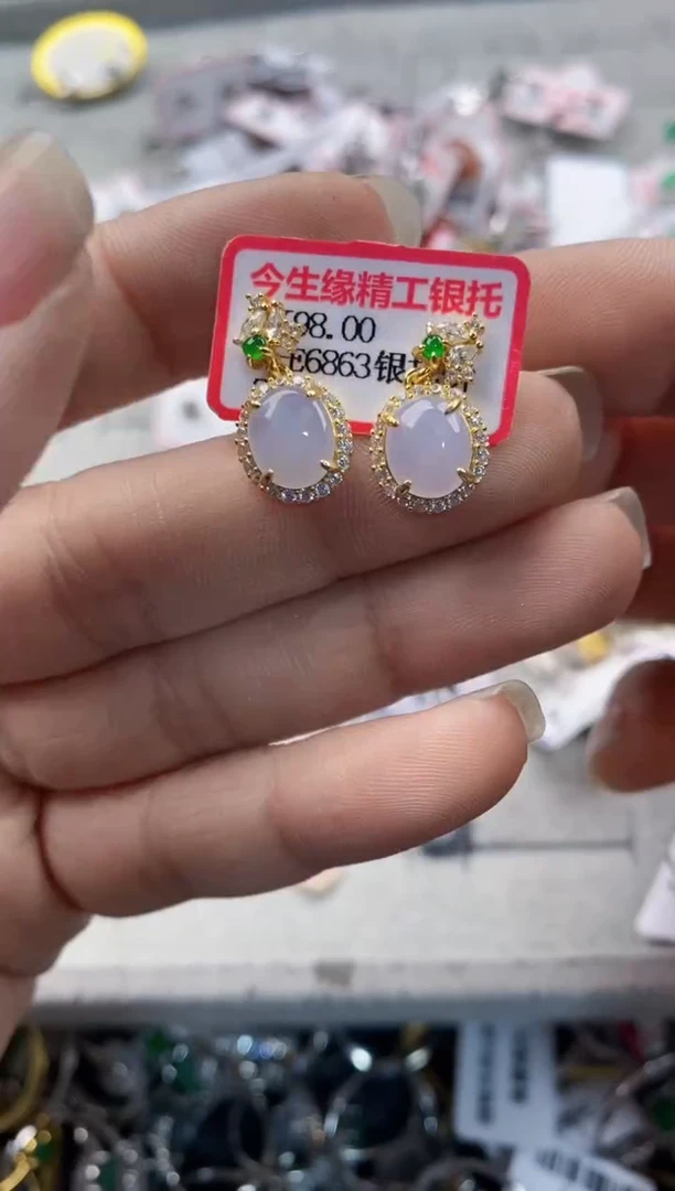 银S925镶嵌戒指翡翠777---4