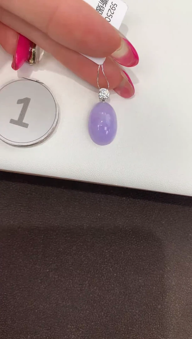 颈饰18K金镶嵌翡翠天然缅甸a货翡翠(多样性发其一