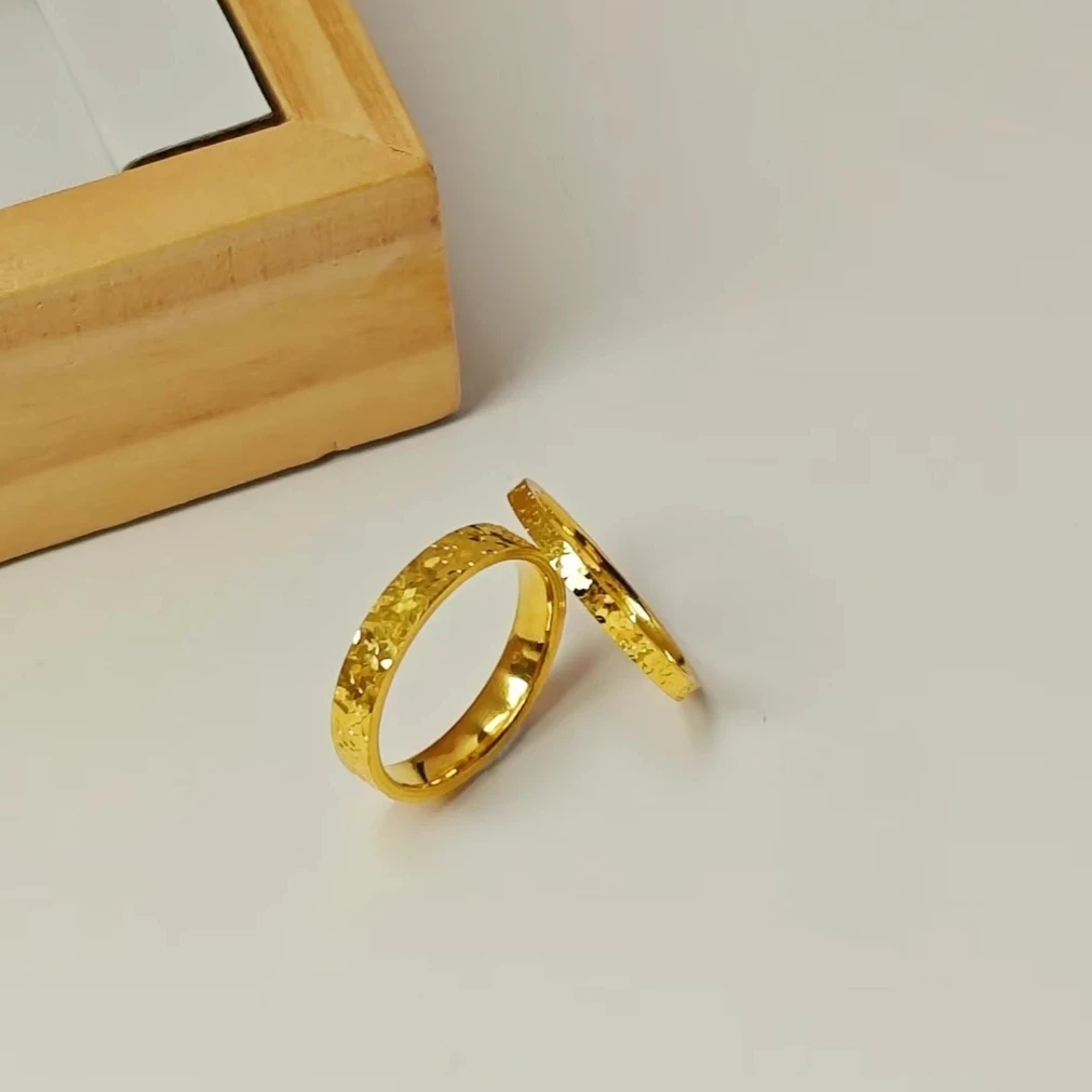 5D足金999水贝碎碎冰情侣对戒卡2卡4男女款优雅气质复检+证书