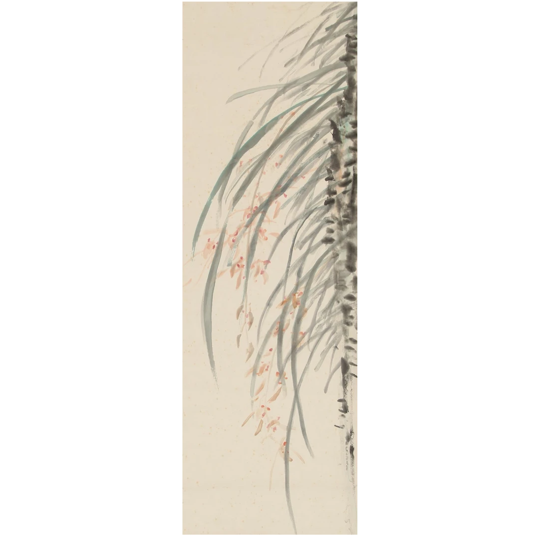 LOT.2289 《兰草》66*24cm 纸本设色立轴