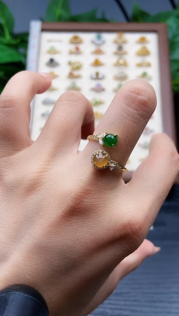 银S925镶嵌戒指翡翠12