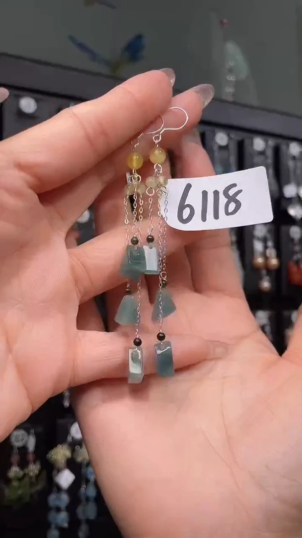 紫晶耳饰银S925镶嵌喜欢拍