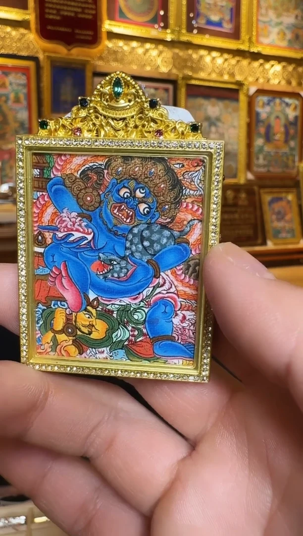 吊坠黑财神---热贡纯手绘