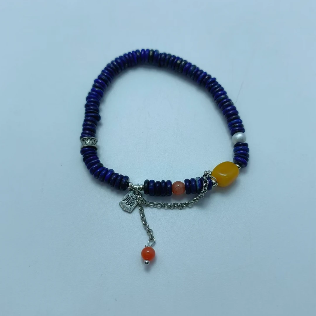 青金隔珠蜜蜡5.4-手串 B6209 多样性发其一 气质 | 时尚 | 百搭