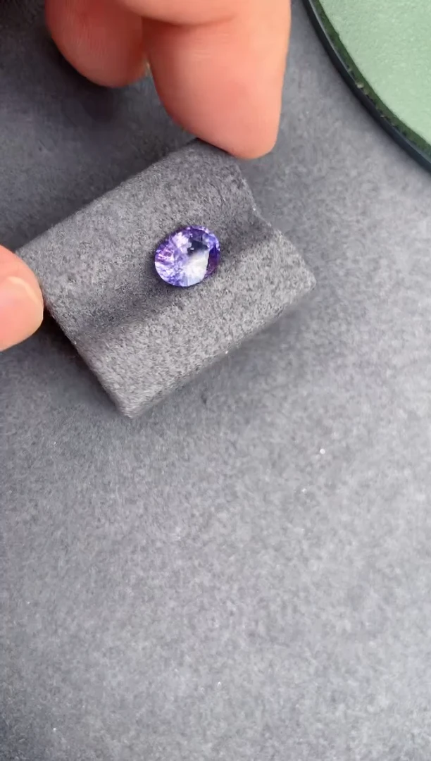 彩色蓝宝石裸石未镶嵌2.1ct紫蓝宝AC